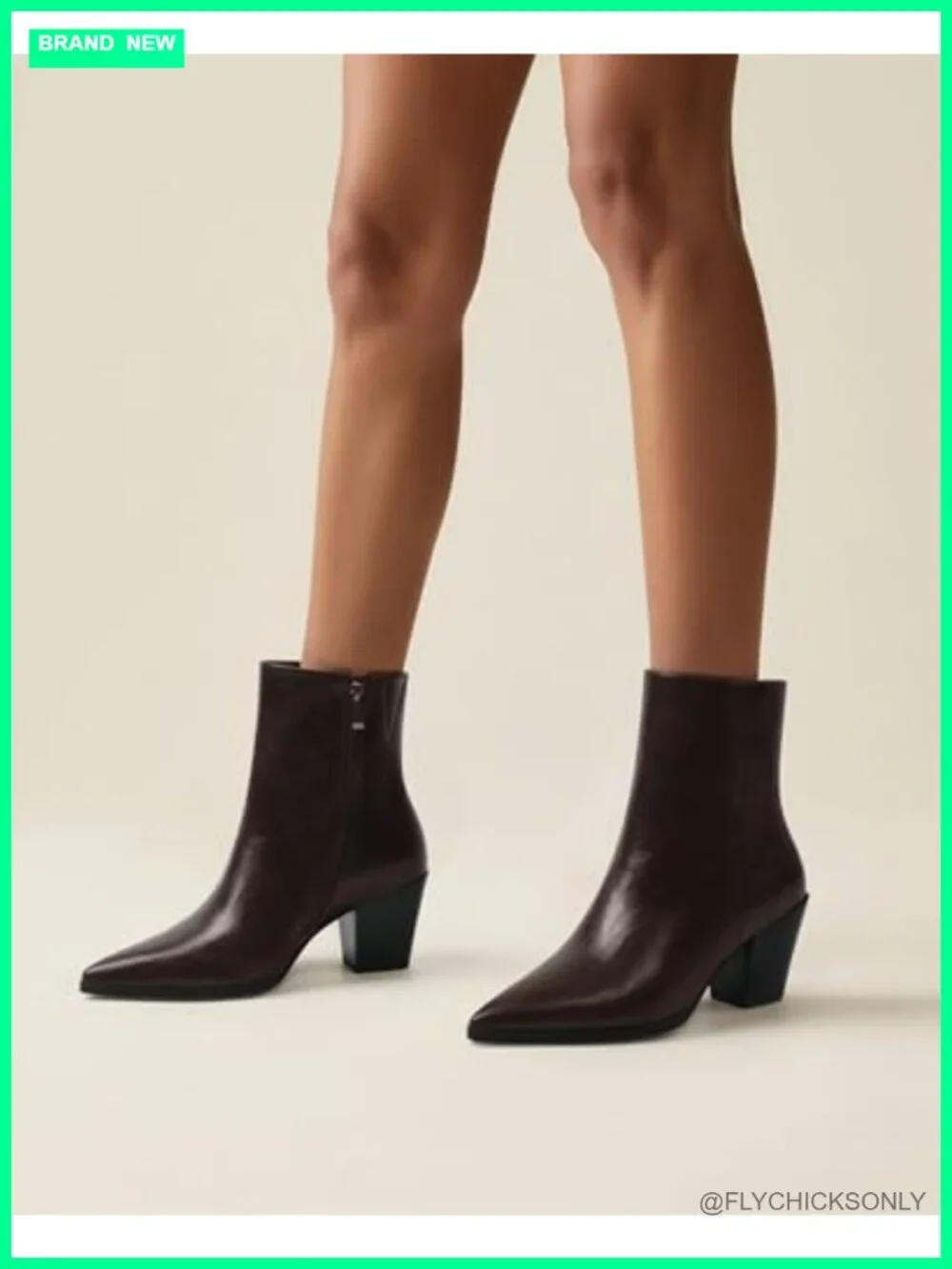 Faux Leather Pointed Toe Chunky Block Heel Ankle Booties Side Zip Everyday Wear